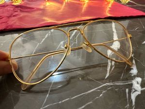 Combo Of 2 Golden Frame Glasses And Sunglasses