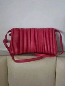 Imported Pink Ribbed Sling Bag