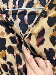 Leopard Print V-Neck Blouse