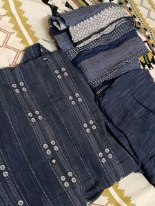 Blue Printed Kurta Set