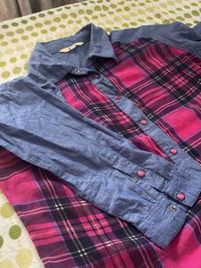 Plaid &amp; Denim Button-Up