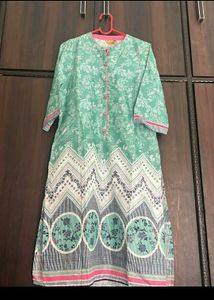 Green Printed Kurta