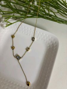 lariat style heart strings necklace anti tarnish