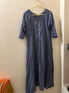 Feeding Kurthi Blue Polka Dot Dress