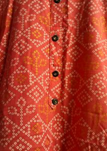 Coral Bandhani Print Kurti