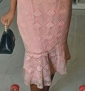 Lace Mermaid Tail Midi Dress
