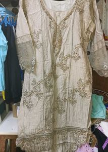Embroidered And Beaded Cotton Suit