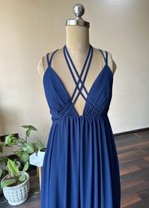 Blue Multiway Tie Up Criss Cross Dress (bust:30-34