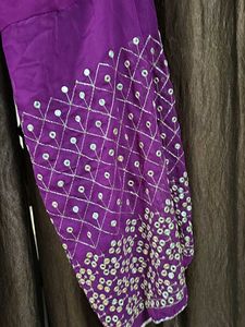 Purple Embroidered Palazzo