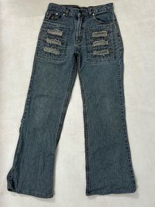 straight blue denim