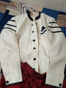 Unique Cream and Red Outfit