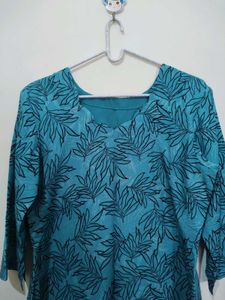 Aquamarine Sea Green Fern Pri Kurta Pajama Dupatta