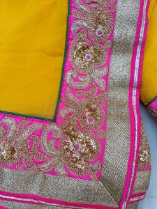 Yellow Pure Gourguit Saree