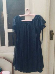 Black Chiffon Mini Dress