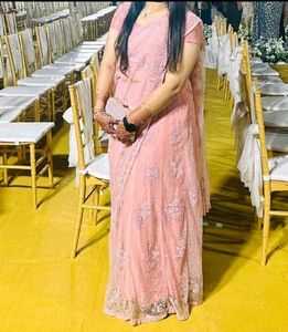 Peach Floral Saree