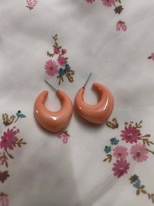 Cute Rose Gold Pink Hoop Earrings