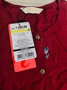 MAX beautiful Red Embroidered Tunic With Tag