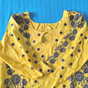 Yellow Floral Print Dress