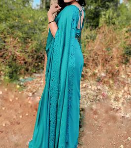 Elegant Teal Saree