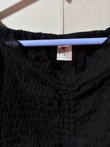 Black Sheer Sleeve Crop Top
