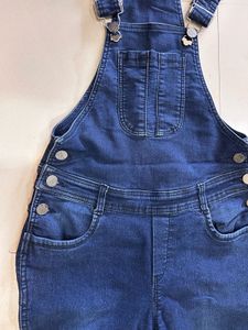 Women’s Solid Blue Fit Dungarees