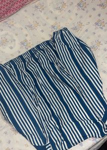 Blue And White Crop Top