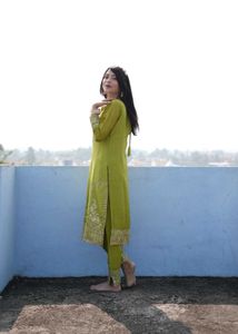 Kashmiri Green Kurta Dupatta Set