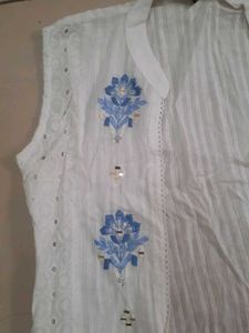 Blue &amp; White Dress with Shrug Brand New Fix Rate