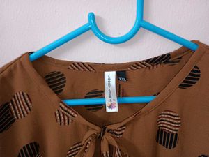 Brown Printed Top