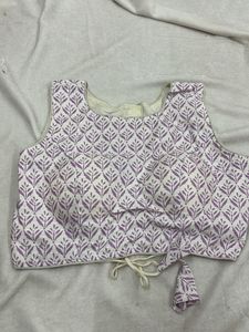 Elegant Purple & White Blouse