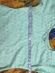 Chikankari Green Kurti