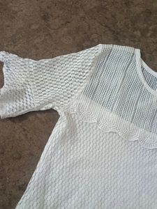 Reversible Skirt With White Party Wear Top