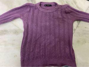 Blue Wings Purple Cable Knit Sweater