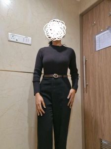 Ribbed Black Turtleneck