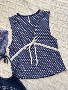 Blue Patterned Tank Top
