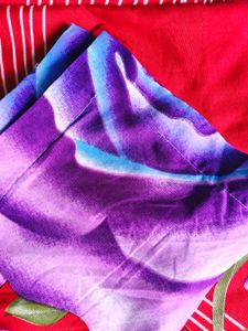 Beautiful Red And Purple Bedsheet With Pillow Cove