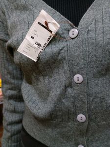 Gray Knit Cardigan