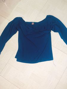 Blue Wrap Top