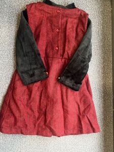 Super classy Tweed Winter Dress with Velvet Top
