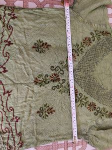 Olive Embroidery Top
