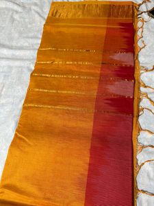 Red Yellow Combination Pattu Saree