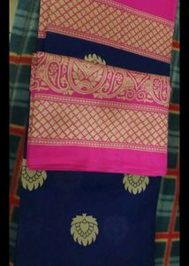Blue &amp; Pink Lightwaight Silk Saree