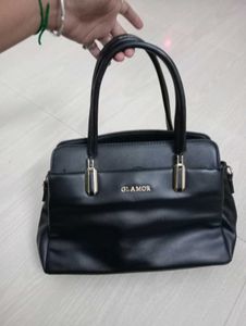 Black 'Glamor' Satchel Handbag & Sholder