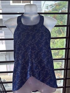 Blue Floral Tank Top