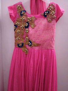 Pink Embellished Girls Dress