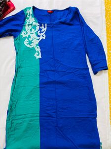 W kurta - Blue n Green combination; Size 10