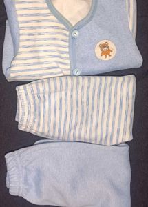 Baby Blue Striped Outfit Set
