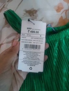 Green Pleated Halter Dress