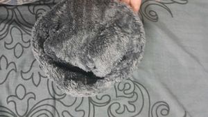 Beanie fur black winter cap unisex