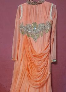 Elegant Peach Embellished Gown